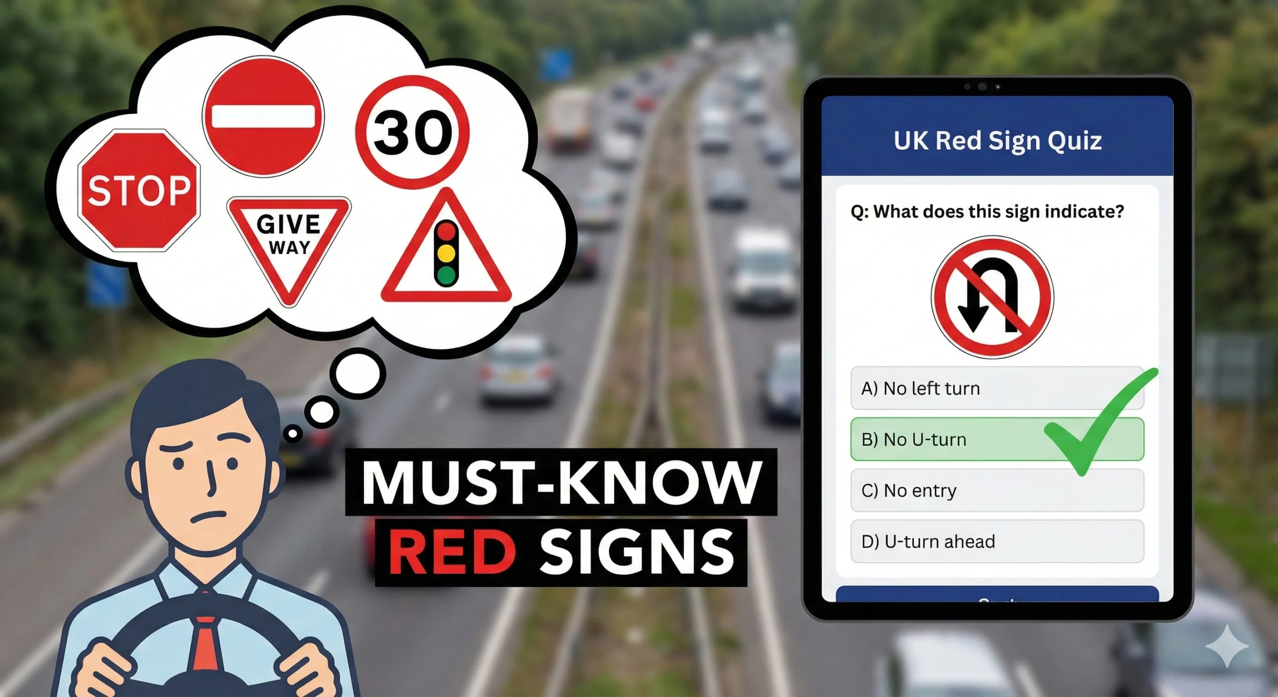 20 Important Red Road Signs in the UK: Test Your Knowledge!