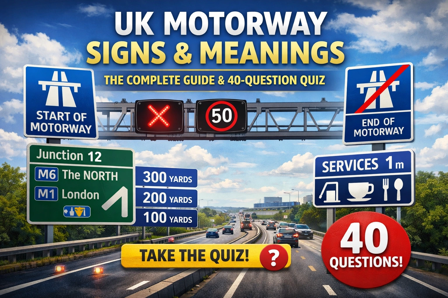 UK Motorway Signs and Meanings: The Complete Guide & 40-Question Quiz