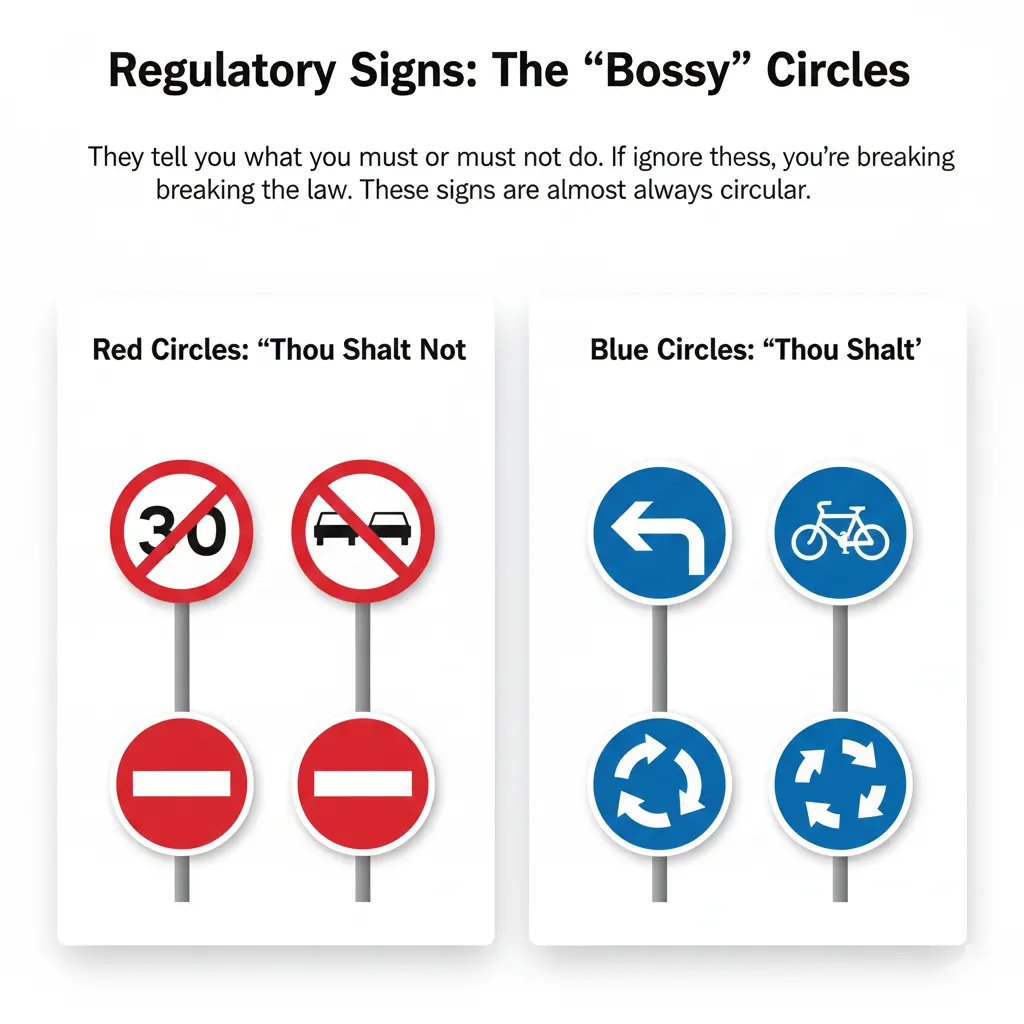 RED CIRCLE BLUE CIRCLE UK SIGNS