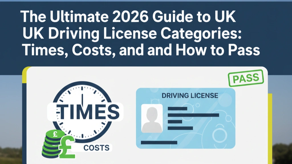 The Ultimate 2026 Guide to UK Driving License Categories: Times, Costs, and How to Pass