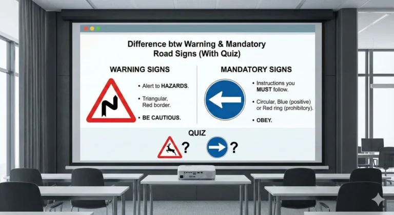 Warning & Mandatory Road Signs (With Quiz)