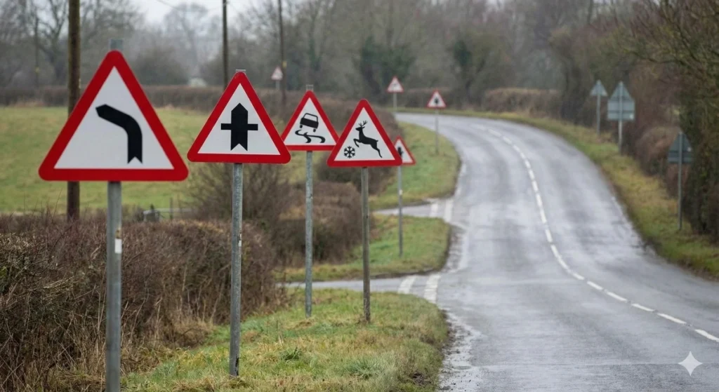 Warning road Sign Example