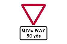 give way 50 yards