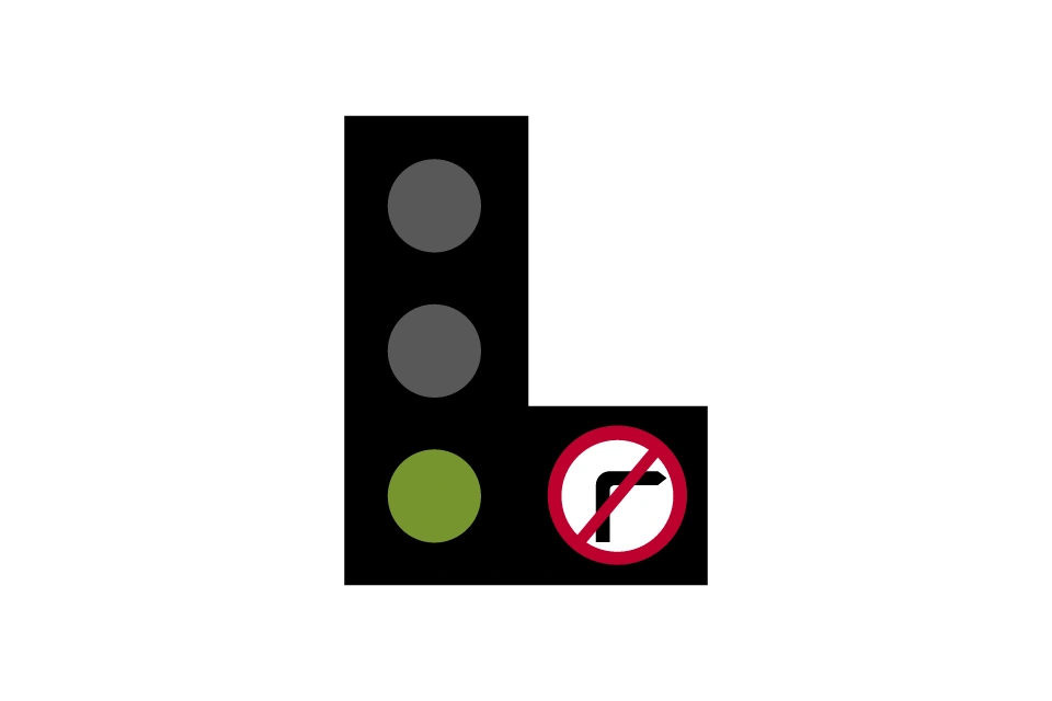 green no right turn light