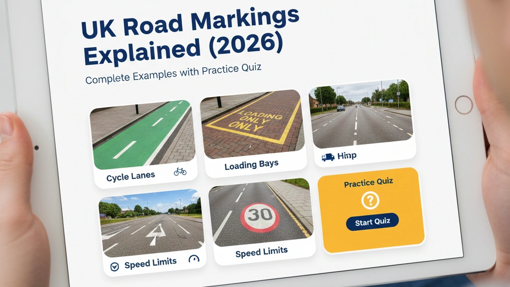 UK Road Markings Explained (2026) – Complete Examples with Practice Quiz