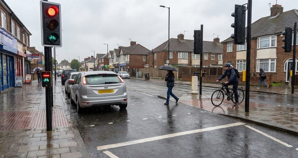 pedestrian line road mark UK